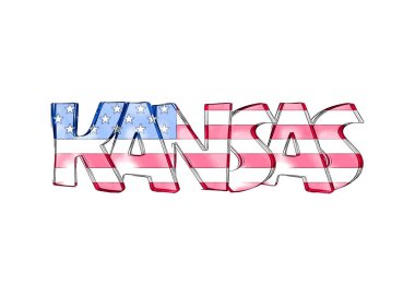 Kansas. Isolated USA state names.