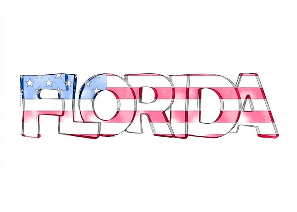 Флорида. Ізольовані США імена держав. — стокове фото