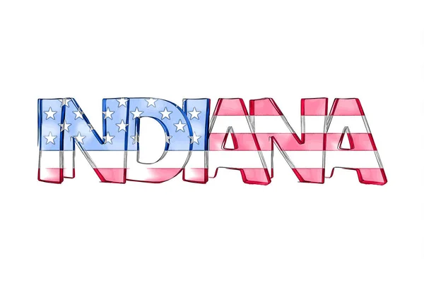 Indiana. Geïsoleerde Amerikaanse staats namen. — Stockfoto