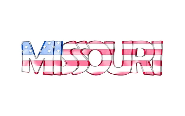 stock image Missouri. Isolated USA state names.