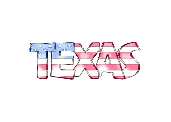 Texas. Nombres de estado aislados de Estados Unidos . —  Fotos de Stock