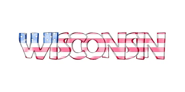 Wisconsin. Nombres de estado aislados de Estados Unidos . — Foto de Stock