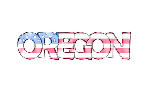 Oregon. Nombres de estado aislados de Estados Unidos . —  Fotos de Stock