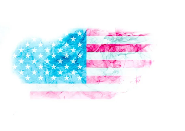 United States flag with smoke texture on white background — Stock Photo, Image