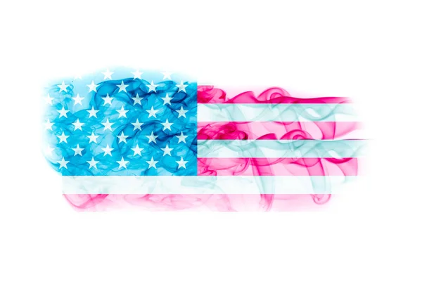 United States flag with smoke texture on white background — Stock Photo, Image