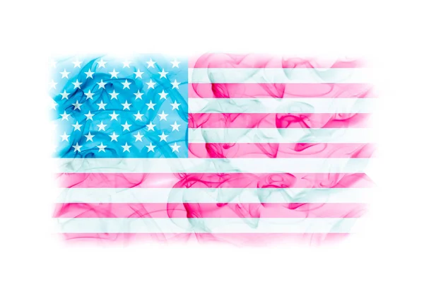 Bandeira dos Estados Unidos com textura de fumaça no fundo branco — Fotografia de Stock