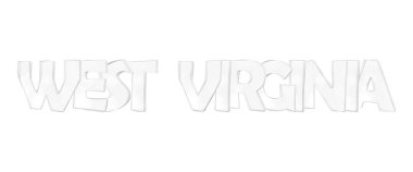 Batı Virginia. İzole edilmiş Usa eyalet isimleri.