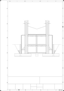 Beyaz arka plan üzerinde mimari projenin bölüm planı