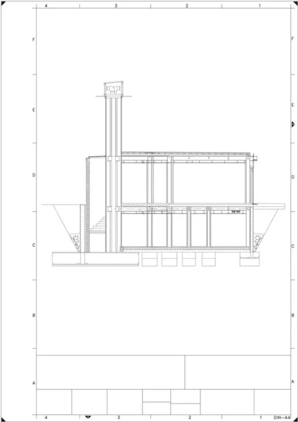 Onderdeel plan van architectonisch project op de witte achtergrond — Stockfoto