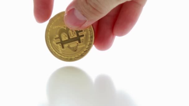 Een Crypto Valuta Bitcoin Btc Een Crypto Valuta Bitcoin Btc — Stockvideo