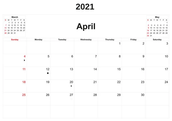 Щорічний Календар 2021 Року Білим Тлом — стокове фото