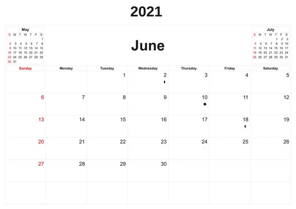 Beyaz Arkaplan Ile 2021 Yıllık Takvim — Stok fotoğraf