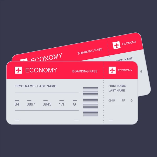 illustration of airplane ticket. flat vector