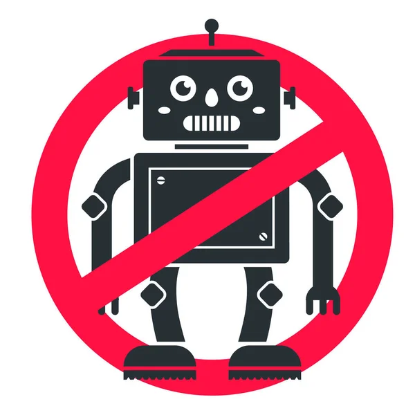 ban robots. sign crosses out the future. fear