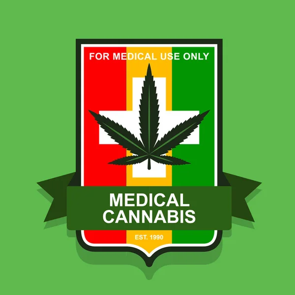 emblem of medical marijuana. Rastaman flag.