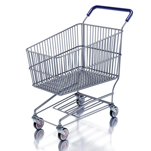 Shopping Cart White Background — Stock Photo, Image