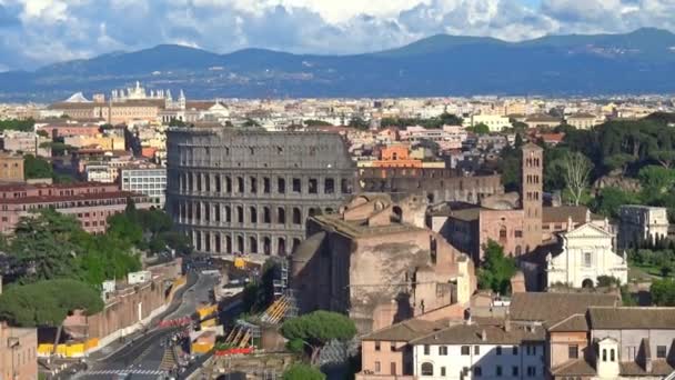 Roma Panorama Dal Vittoriano — Video Stock