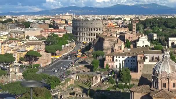 Roma Panorama Dal Vittoriano — Video Stock