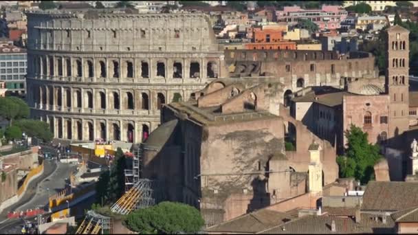 Rom Panorama Från Vittoriano — Stockvideo