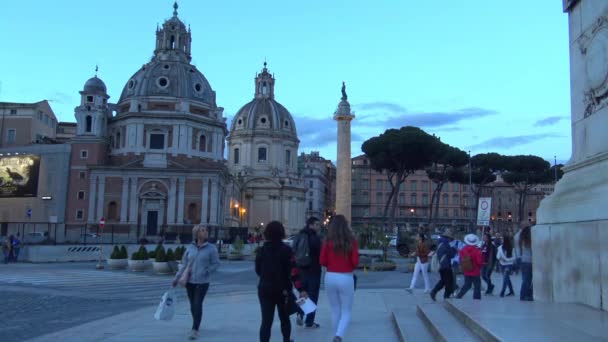 Roma 2018 Turistas Piazza Venezia — Vídeo de stock