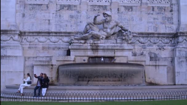 Rome 2018 Het Altaar Van Het Vaderland Victorian Een Monument — Stockvideo