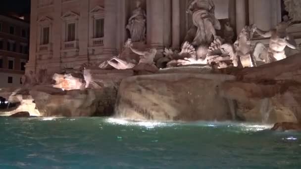 Rome Trevi Fontein Panorama Details — Stockvideo