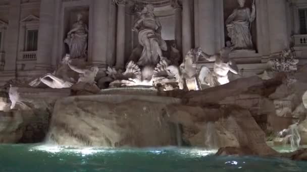 Rome Trevi Fontein Panorama Details — Stockvideo