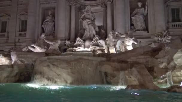 Rome Fontana Trevi Panorama Och Detaljer — Stockvideo