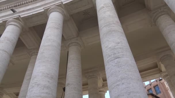 Roma Piazza San Pietro Colonnade Gian Lorenzo Bernini 1656 Compone — Vídeos de Stock