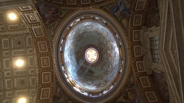 Roma Maggio 2018 Interno Della Basilica San Pietro Vaticano — Video Stock