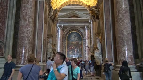 Roma Maggio 2018 Interno Della Basilica San Pietro Vaticano Visita — Video Stock