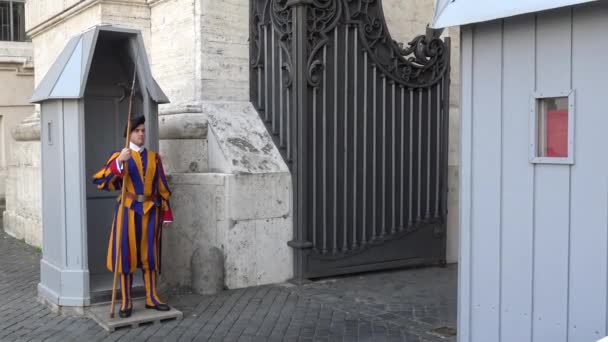 Roma Maggio 2018 Basilica San Pietro Guardia Svizzera — Video Stock