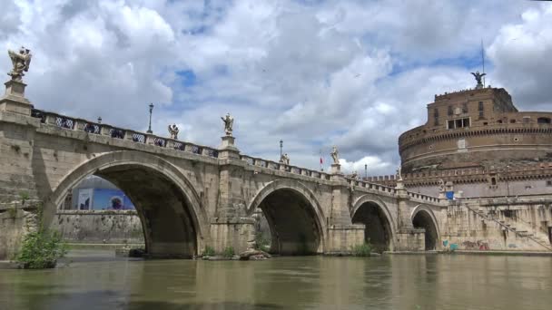 Rome Vue Sur Pont Château Angel — Video