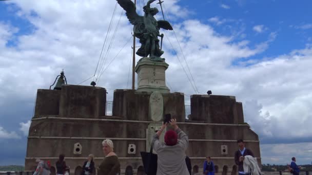 Rome May 2018 Angel Castle Completed Year 139 Mausoleum Later — Stock Video