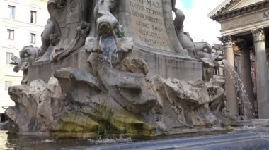 4 k Roma, Çeşmesi, Panteon, Rotonda Meydanı. Hızlı hareket