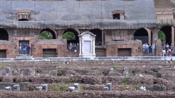 Italië Rome Colosseum Weergave Van Interne Externe Platforms Bekend Als — Stockvideo