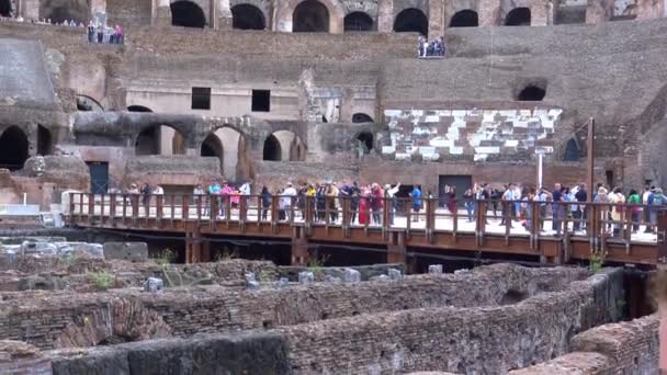 Italia Roma Coliseo Vista Arquitecturas Internas Externas Conocido Como Anfiteatro — Vídeo de stock