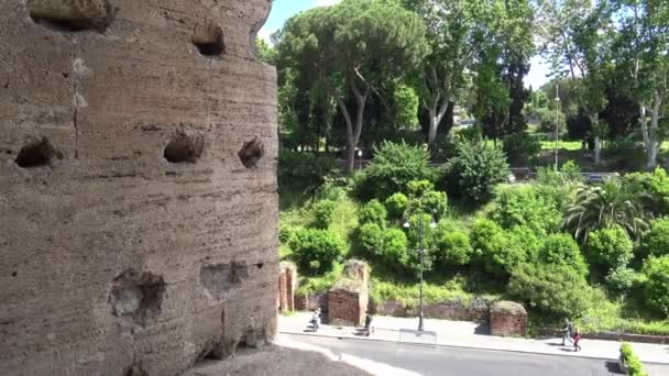 Πανόραμα Ιταλίας Ρώμη Από Κολοσσαίο Τηγάνι — Αρχείο Βίντεο