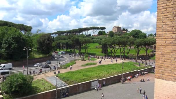 Italien Rom Panorama Från Colosseum — Stockvideo