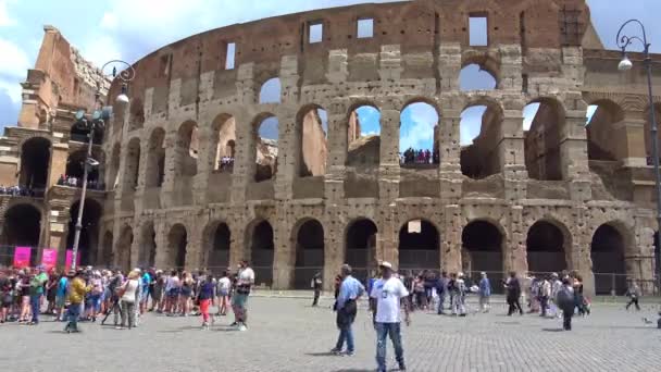 Itálie Řím Koloseum Pohled Vnější Architektury Známý Jako Flavian Amfiteátru — Stock video