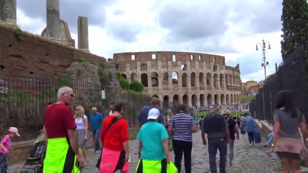 Itália Roma Coliseu Vista Arquiteturas Externas Conhecido Como Anfiteatro Flaviano — Vídeo de Stock