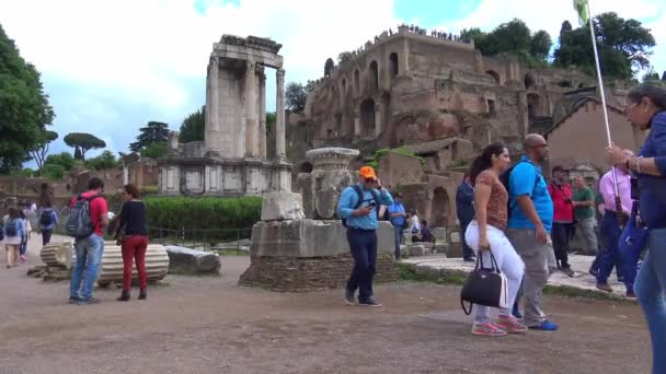 Roma Veduta Dettagli Delle Rovine Del Foro Romano Che Insieme — Video Stock