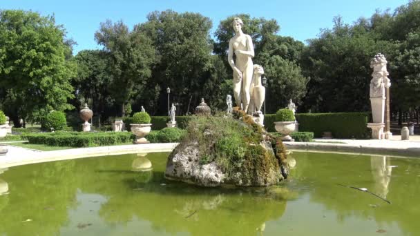 Roma Stor Fontene Baksiden Galleria Borghese Villa Borghese – stockvideo