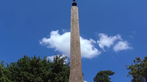 Obelisk Van Pincio Villa Borghese Rome — Stockvideo