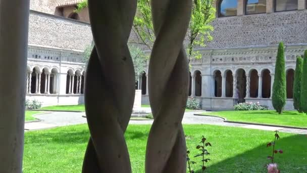 Рим Монастир Сан Джованні Латерано Побудував 1232 Чудовим Прикладом Середньовічного — стокове відео