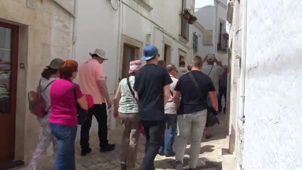 Itália Região Puglia Locorotondo Centro Histórico Origem Medieval Composto Por — Vídeo de Stock