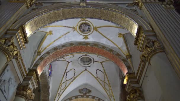 Italy Lecce Cathedral Santa Maria Assunta Interiors Details — Stock Video