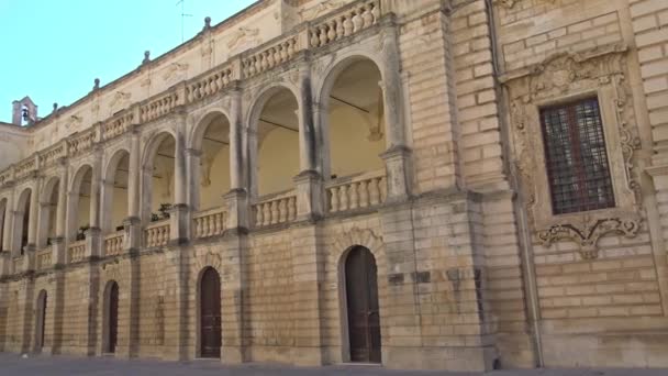 Italia Lecce Plaza Del Duomo Vista Detalles — Vídeo de stock