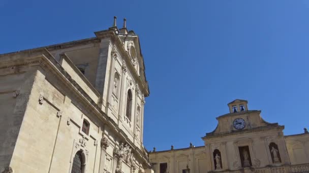 Olaszország Lecce Dóm Tér Nézet Részletek — Stock videók