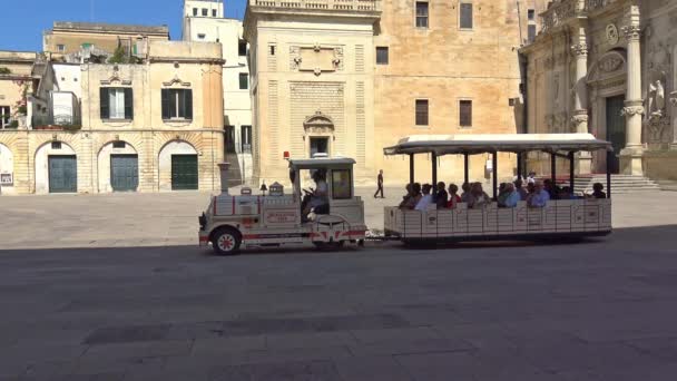 Italië Lecce Duomo Vierkante Weergave Details — Stockvideo